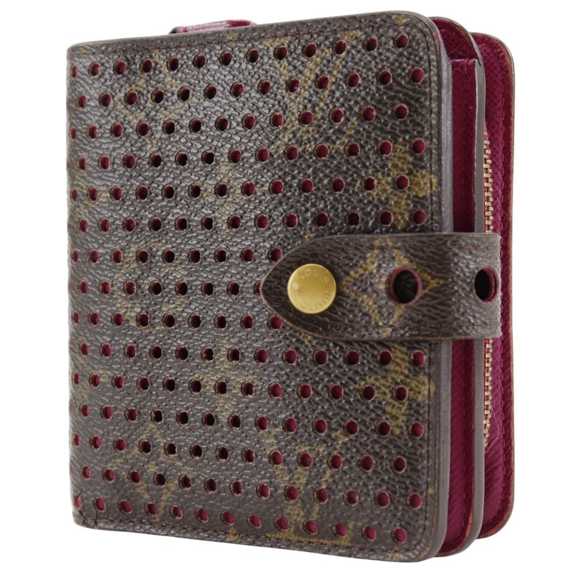 Louis Vuitton Brown Fuchsia Monogram Pink Monogram Wallet (Bi-Fold) (Pre-Owned)