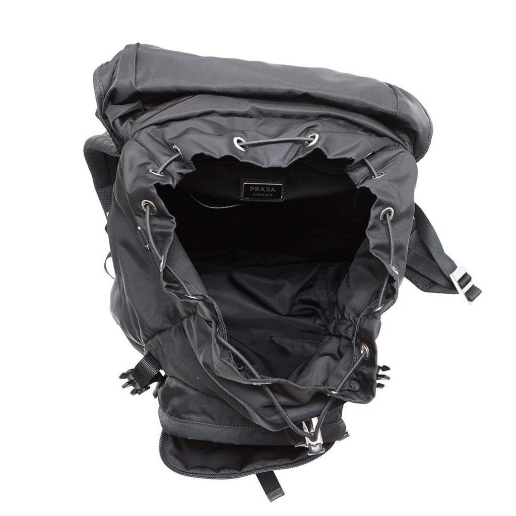Prada Black Nylon Leather Backpack (Pre-Owned)