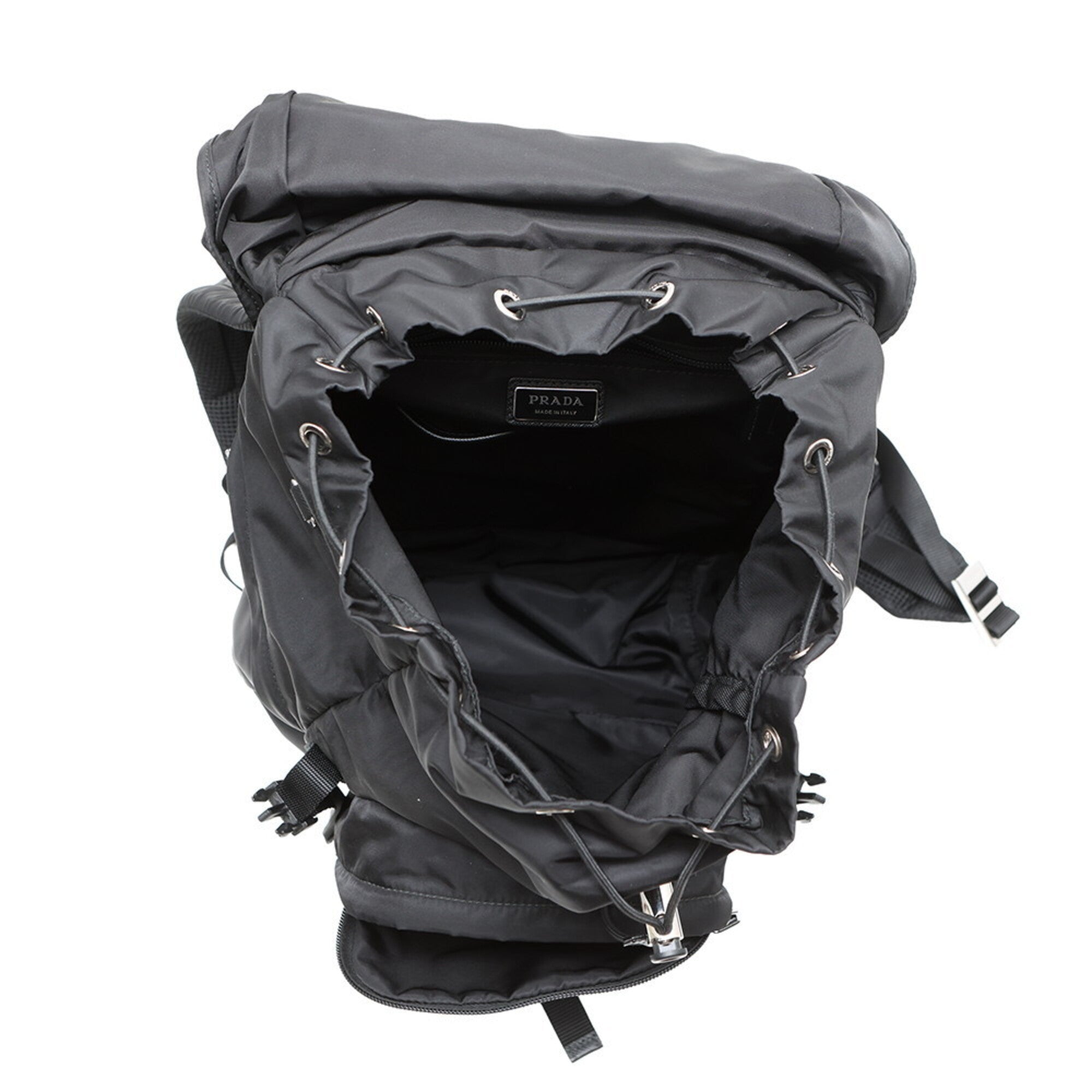 Prada Black Nylon Leather Backpack (Pre-Owned)