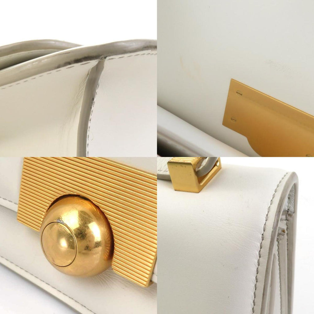 Bottega Veneta White Leather Shoulder Bag (Pre-Owned)