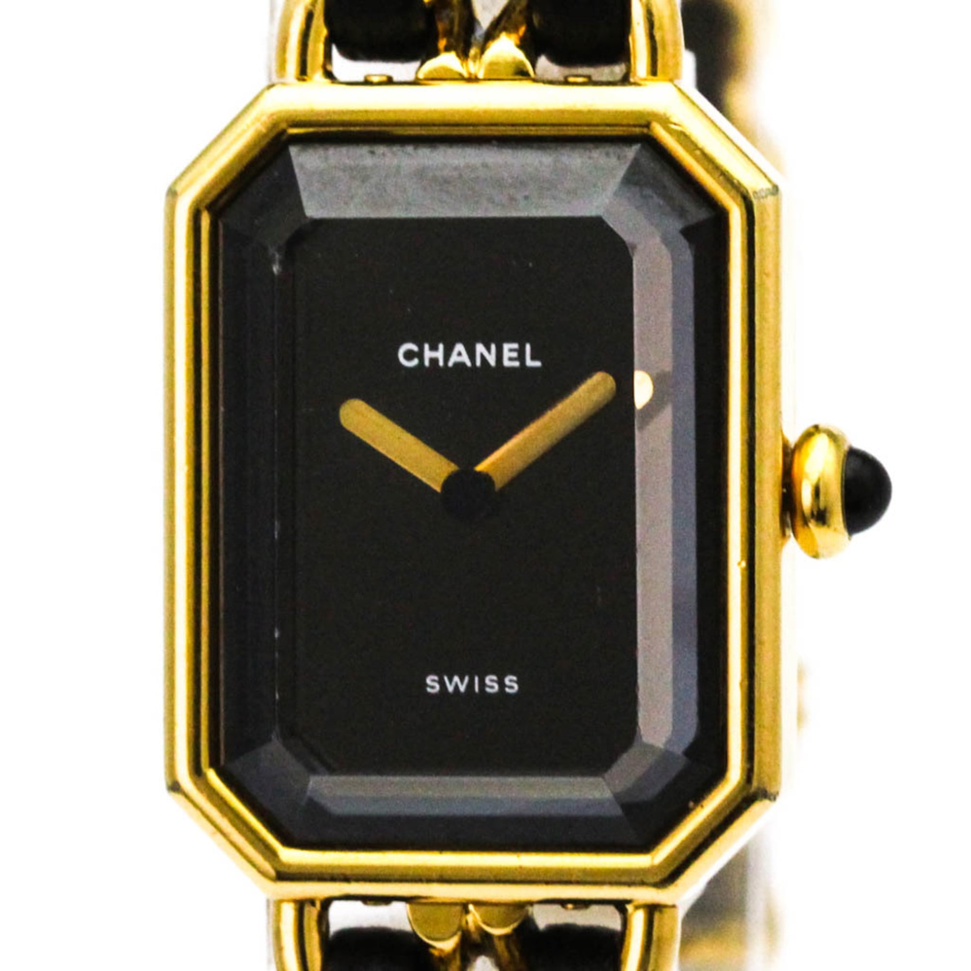 Chanel Premiere Rock Quartz Watch Plated Metal And Leather Watch (Pre-Owned)