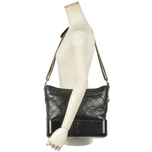 Chanel Gabriel Black Leather Shoulder Bag (Pre-Owned)