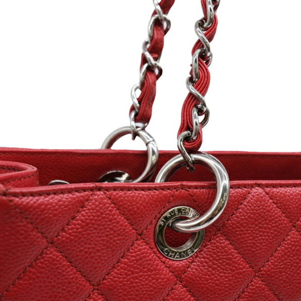 Chanel Red Color Caviar Leather Tote Bag (Pre-Owned)