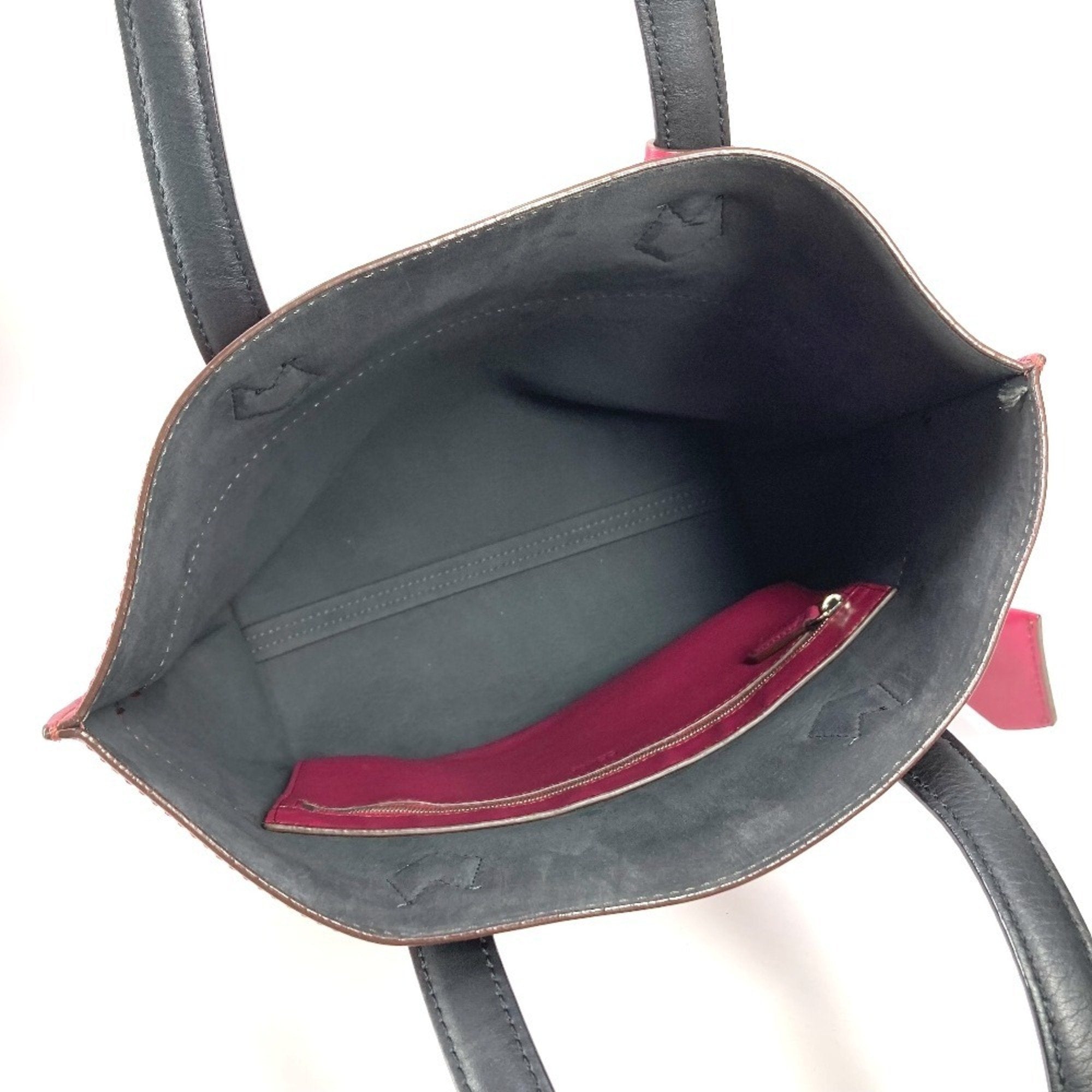 Fendi Black Purple Leather Shoulder Bag Tote Bag (Pre-Owned)