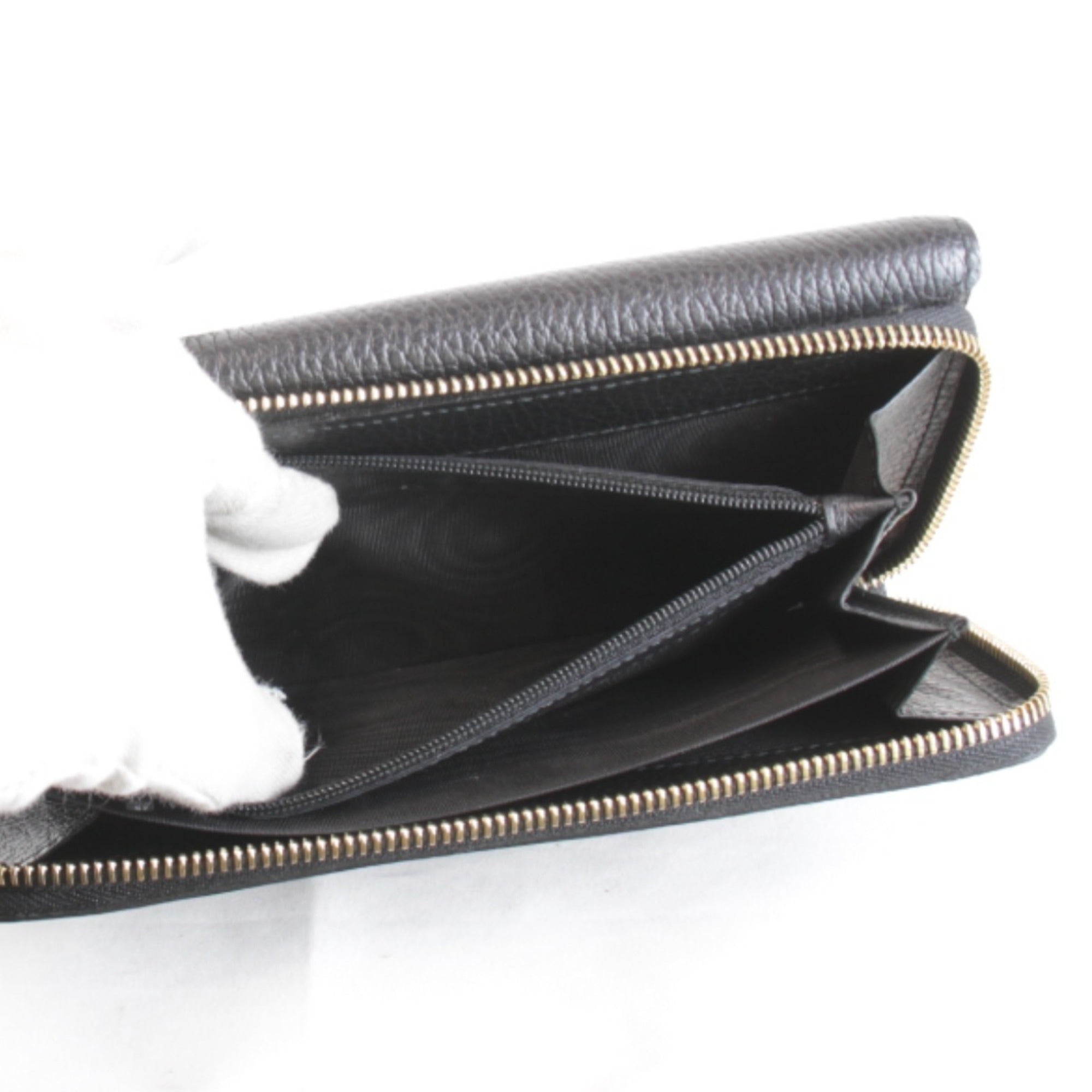 Gucci Black Leather Long Wallet (Bi-Fold) (Pre-Owned)