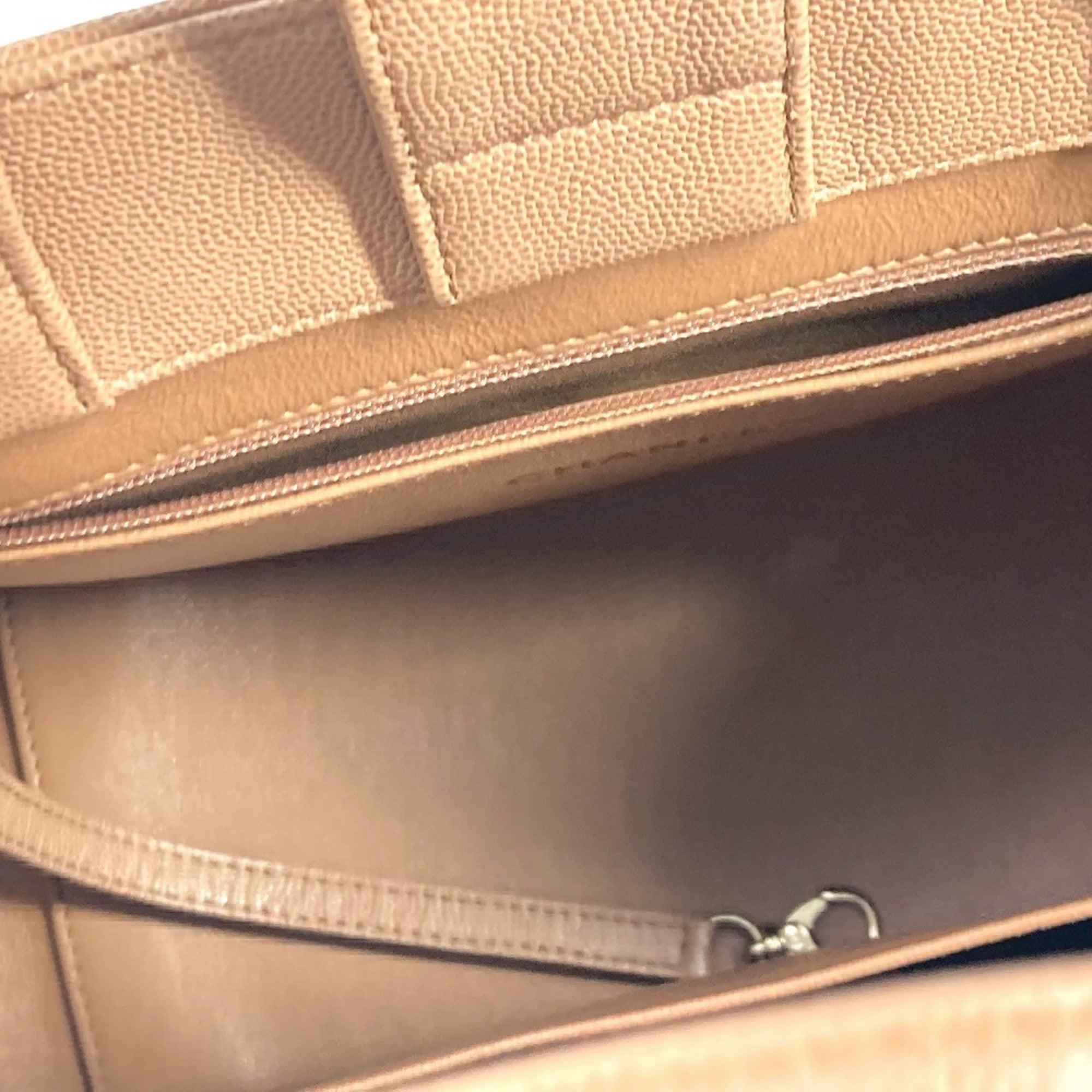 Chanel Beige Grained Calfskin Shoulder Bag Tote Bag (Pre-Owned)
