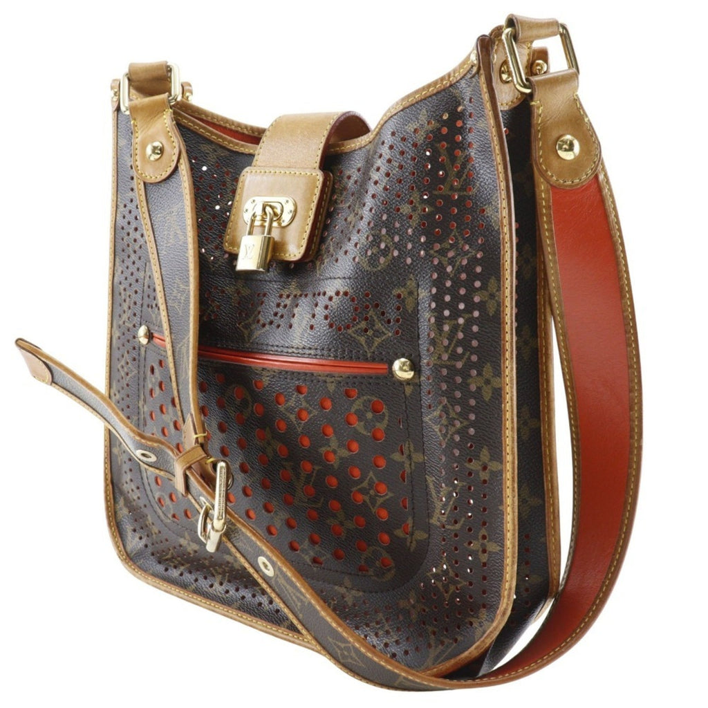 Louis Vuitton Brown Galle Orange Monogram Perforated Shoulder Bag (Pre-Owned)