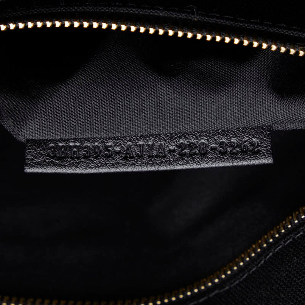 Fendi Black Yellow Canvas Shoulder Bag Tote Bag (Pre-Owned)