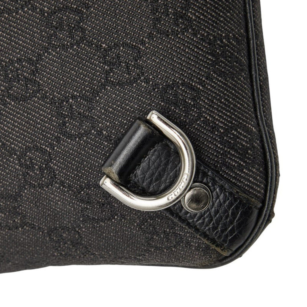 Gucci Black Canvas Leather Shoulder Bag (Pre-Owned)