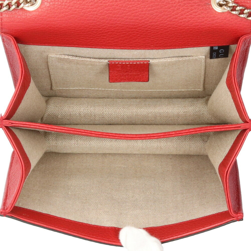Gucci Red Color Leather Shoulder Bag (Pre-Owned)