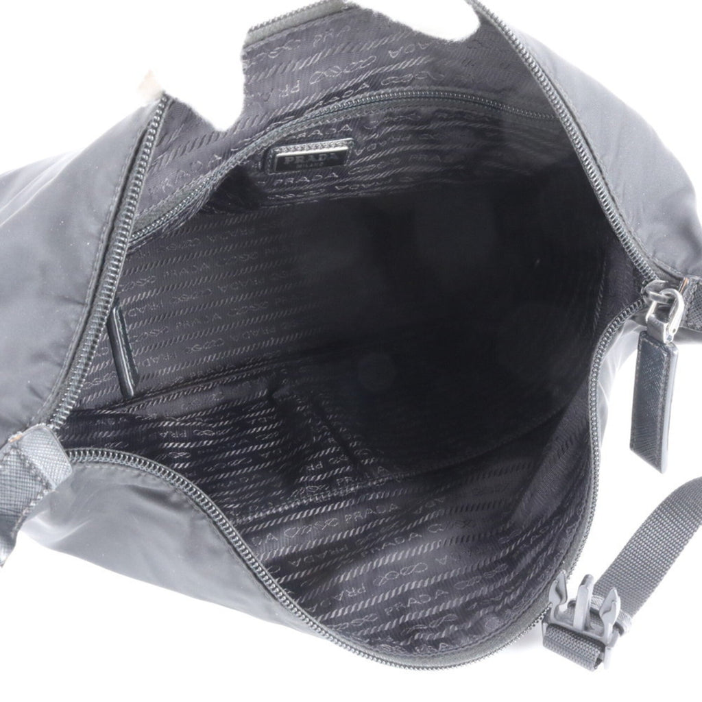 Prada Black Nylon Leather Handbag Pouch Tote Bag (Pre-Owned)