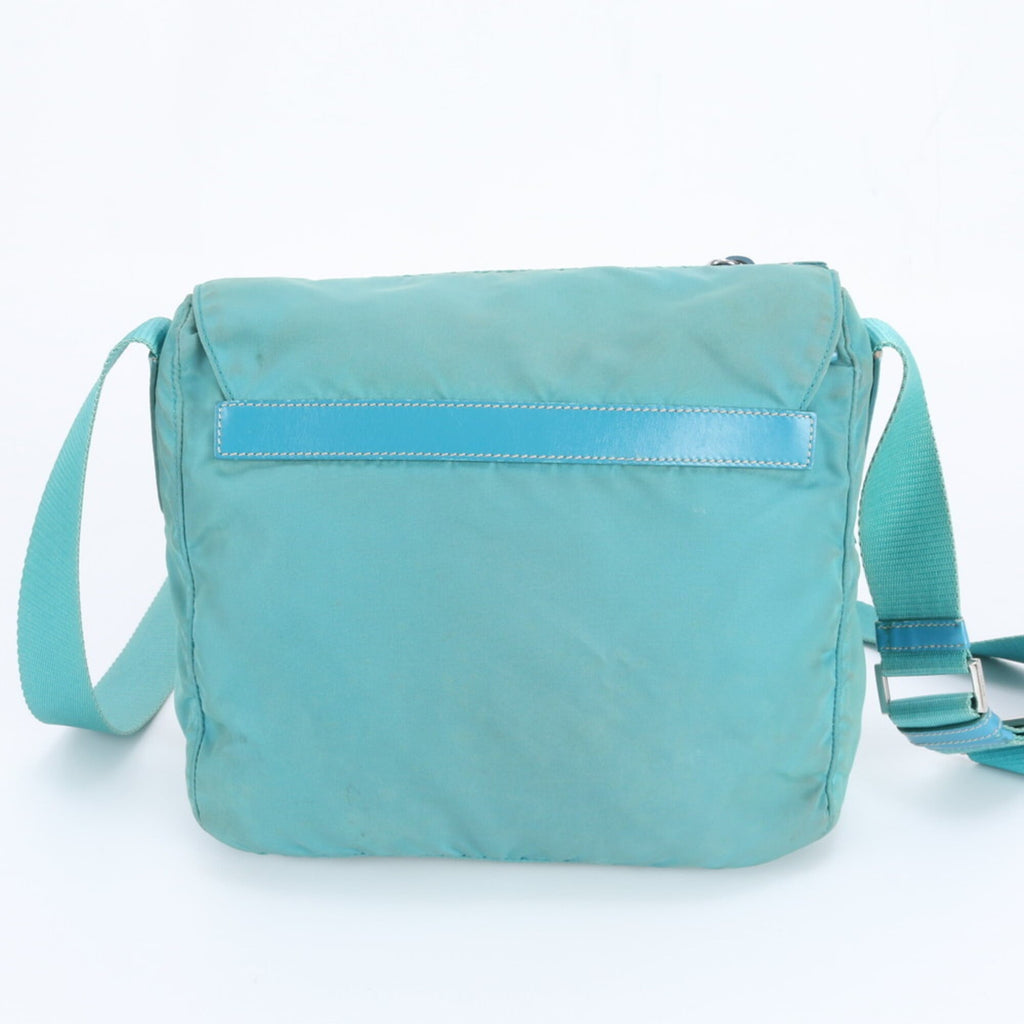 Prada Green Nylon Leather Shoulder Bag (Pre-Owned)