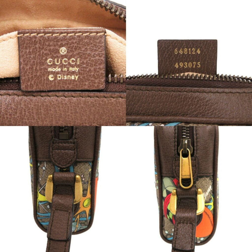 Gucci Brown Orange Gg Supreme Pvc Leather Shoulder Bag (Pre-Owned)
