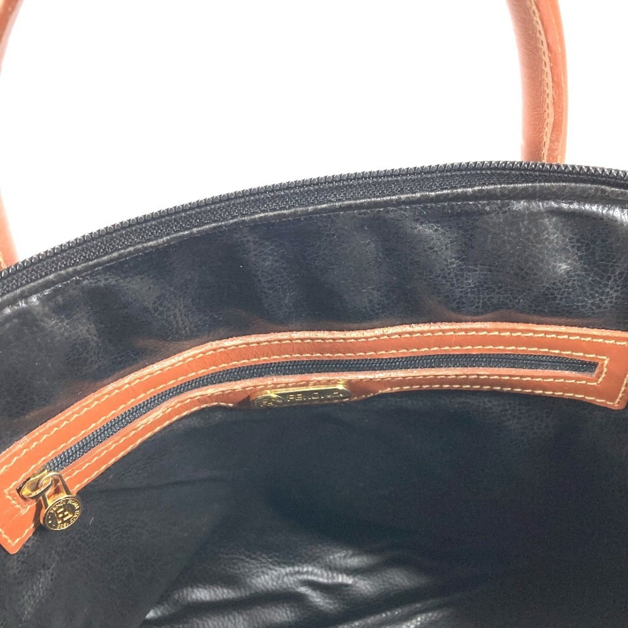 Fendi Pequin Brown Khaki Pvc Leather Handbag Tote Bag (Pre-Owned)
