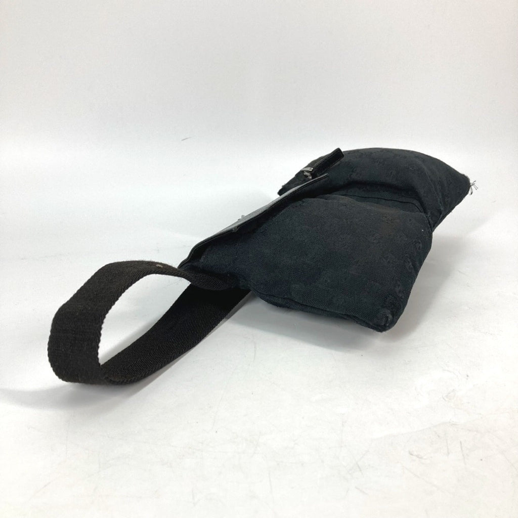 Gucci Black Gg Canvas Leather Fanny Pack Sling Bag (Pre-Owned)