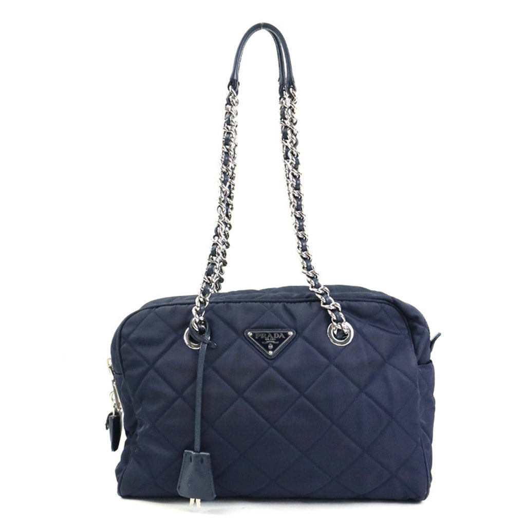 Prada Navy Nylon Shoulder Bag (Pre-Owned)