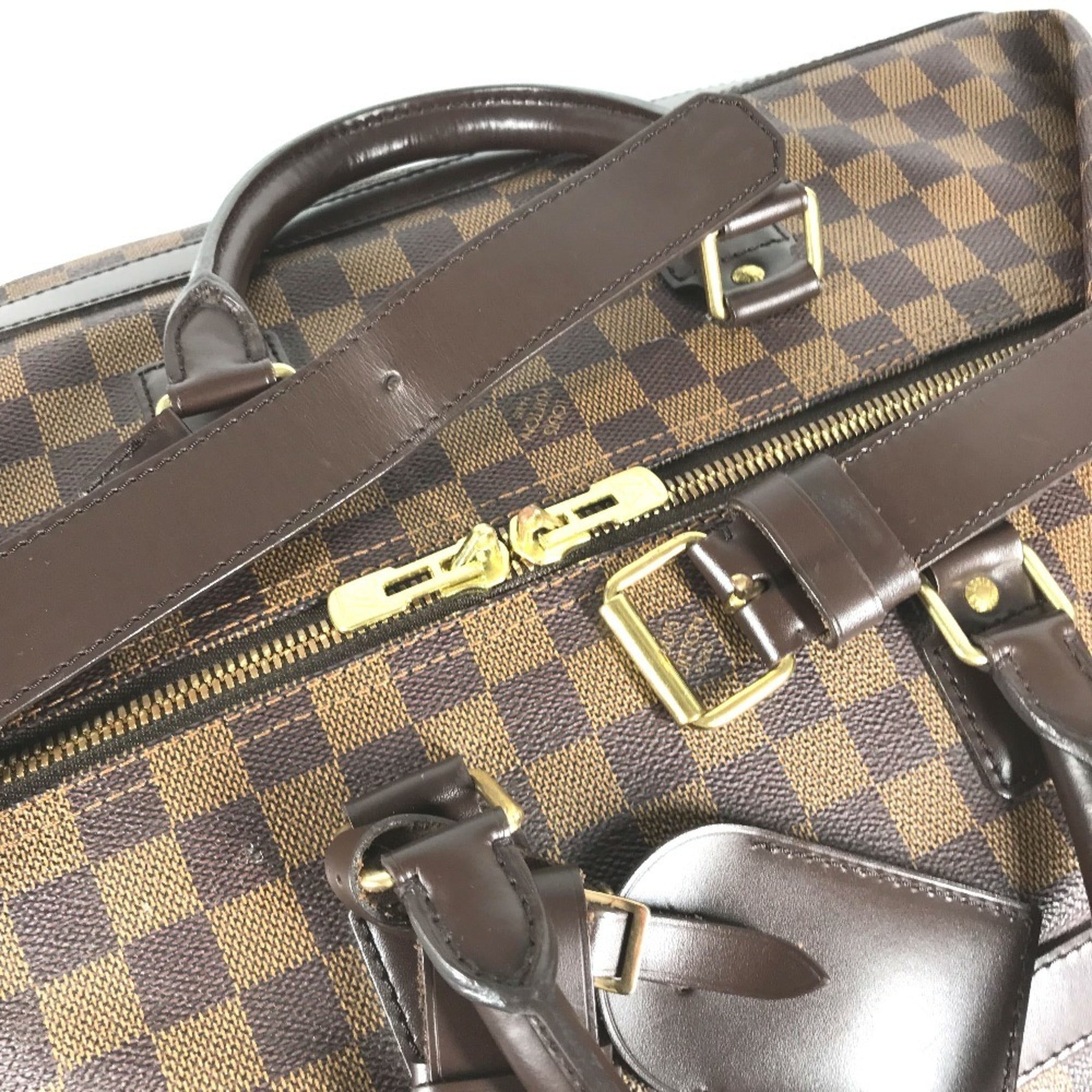 Louis Vuitton Damier Brown Ebene Damier Canvas Boston Bag Handbag (Pre-Owned)
