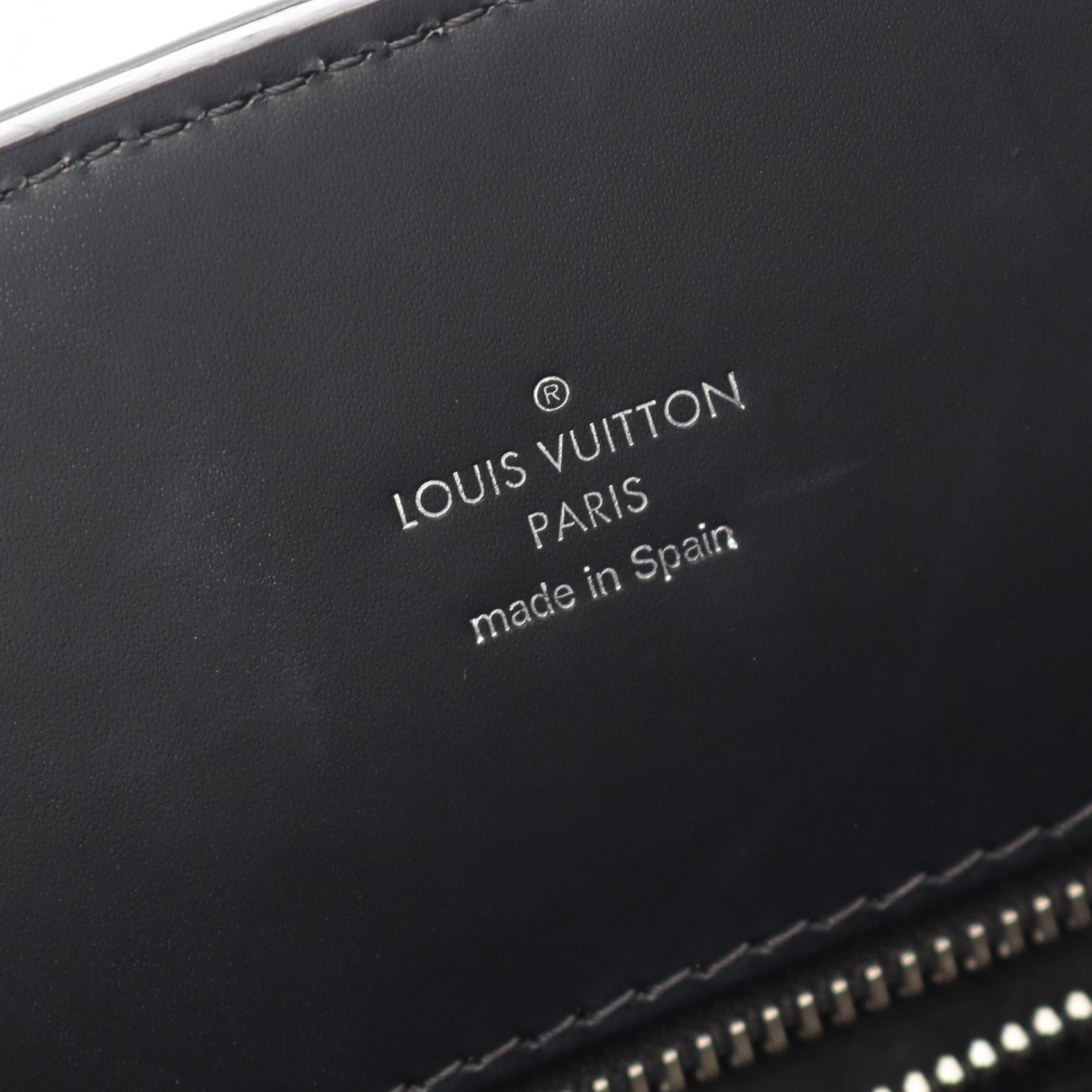 Louis Vuitton Black Blue Leather Tote Bag (Pre-Owned)