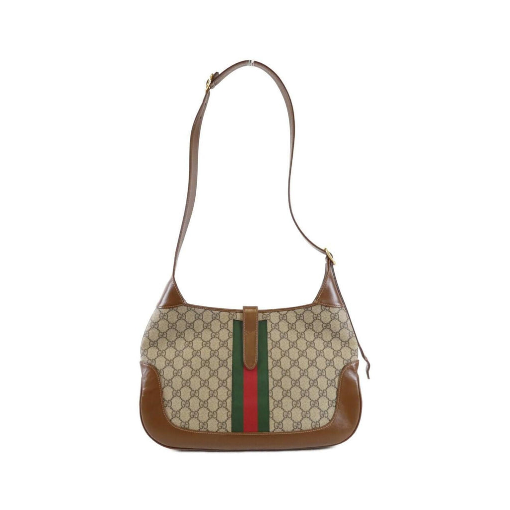 Gucci Beige Brown Gg Supreme Leather Shoulder Bag (Pre-Owned)