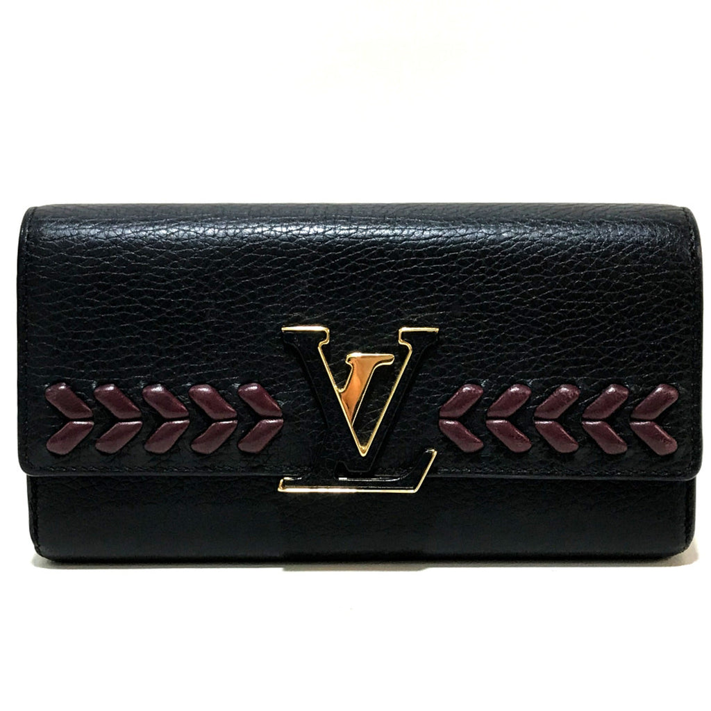 Louis Vuitton Black Leather Wallet (Bi-Fold) (Pre-Owned)