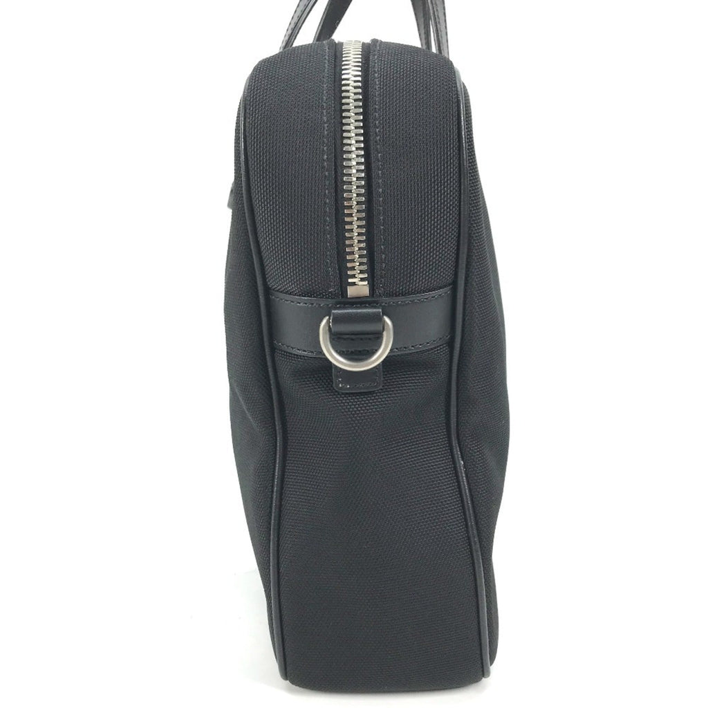 Gucci Black Leather Canvas Handbag Shoulder Bag Tote Bag (Pre-Owned)