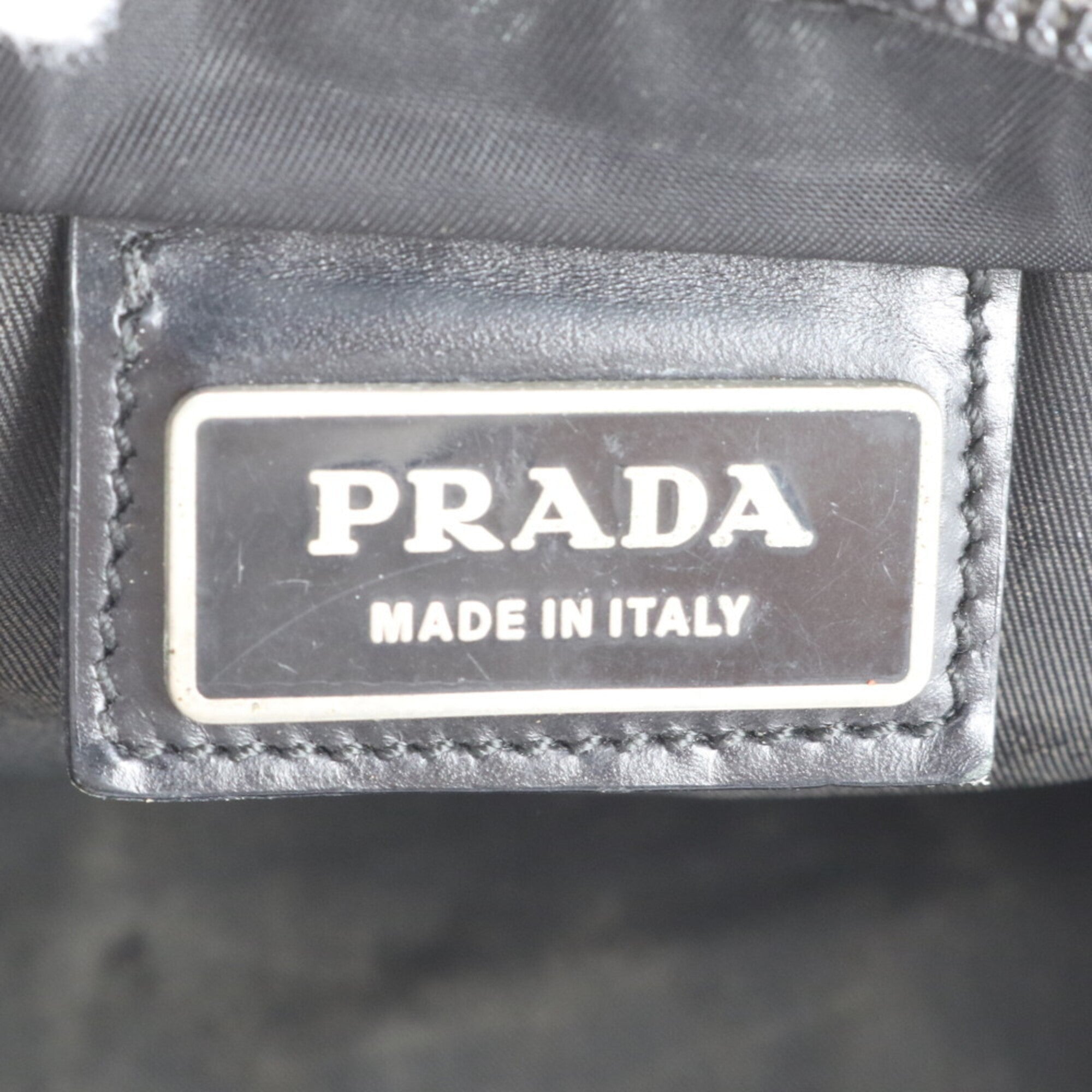 Prada Black Nylon Leather Shoulder Bag (Pre-Owned)