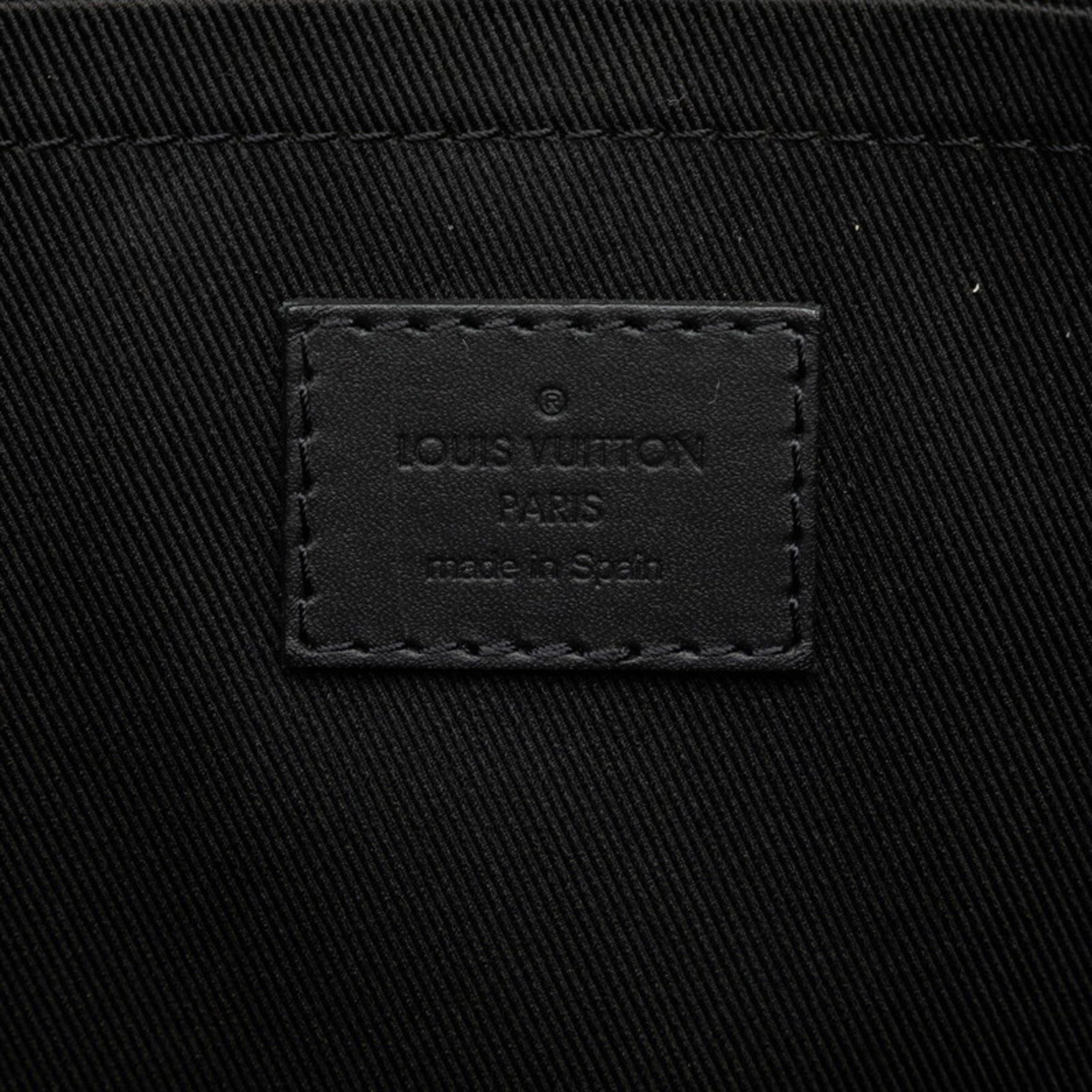 Louis Vuitton Black Leather Clutch Bag Pochette (Pre-Owned)