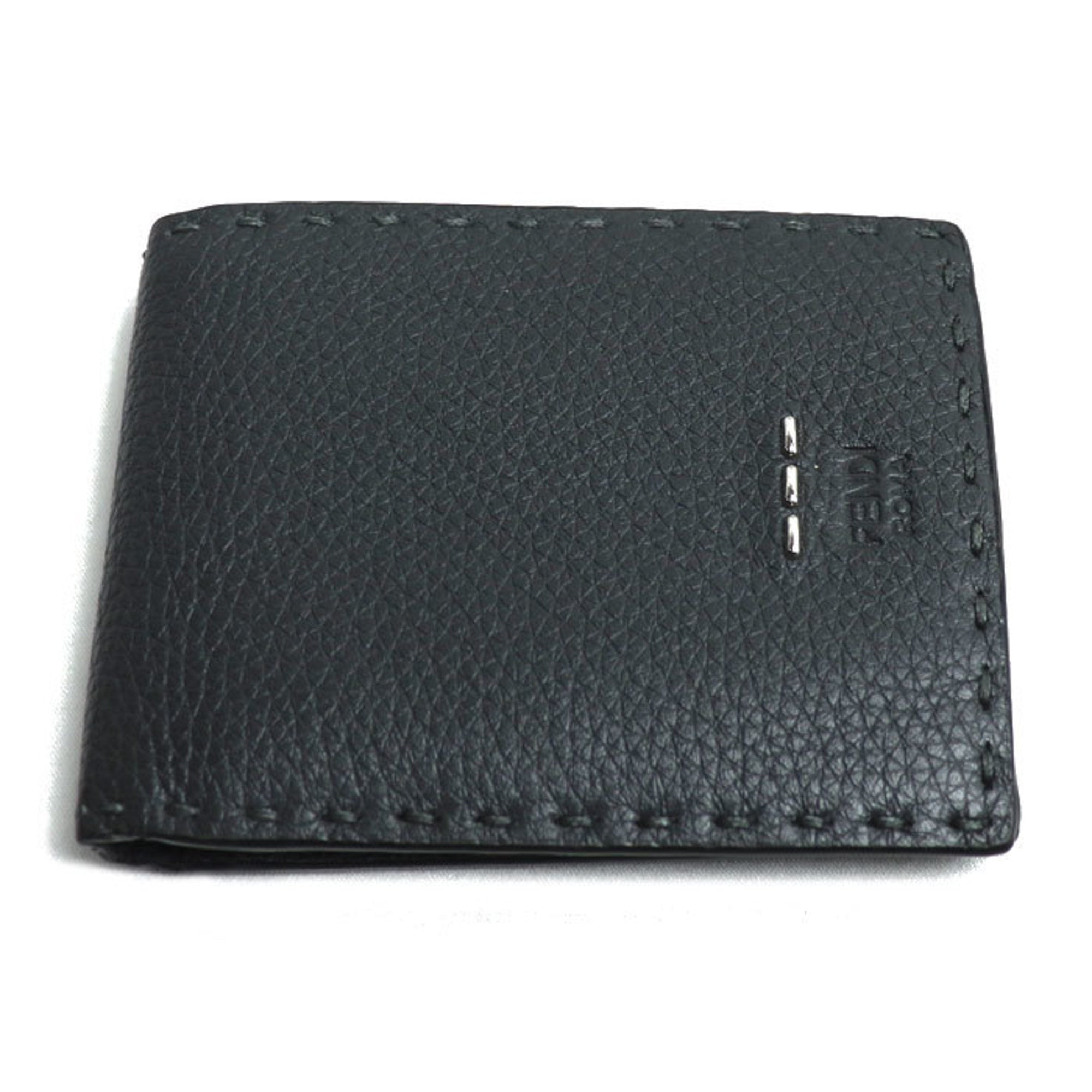 Fendi Gray Leather Wallet (Bi-Fold) (Pre-Owned)