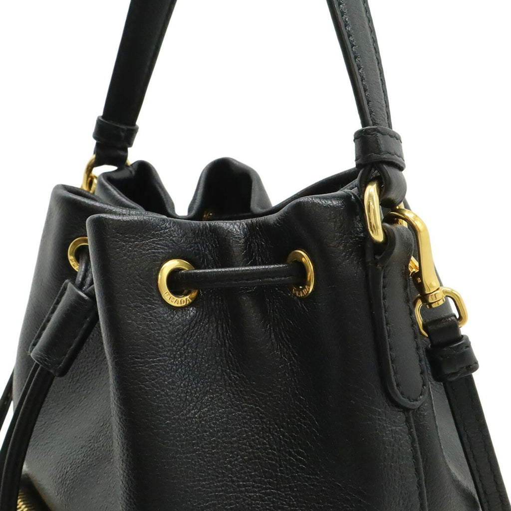 Prada Black Nero Leather Handbag Shoulder Bag (Pre-Owned)