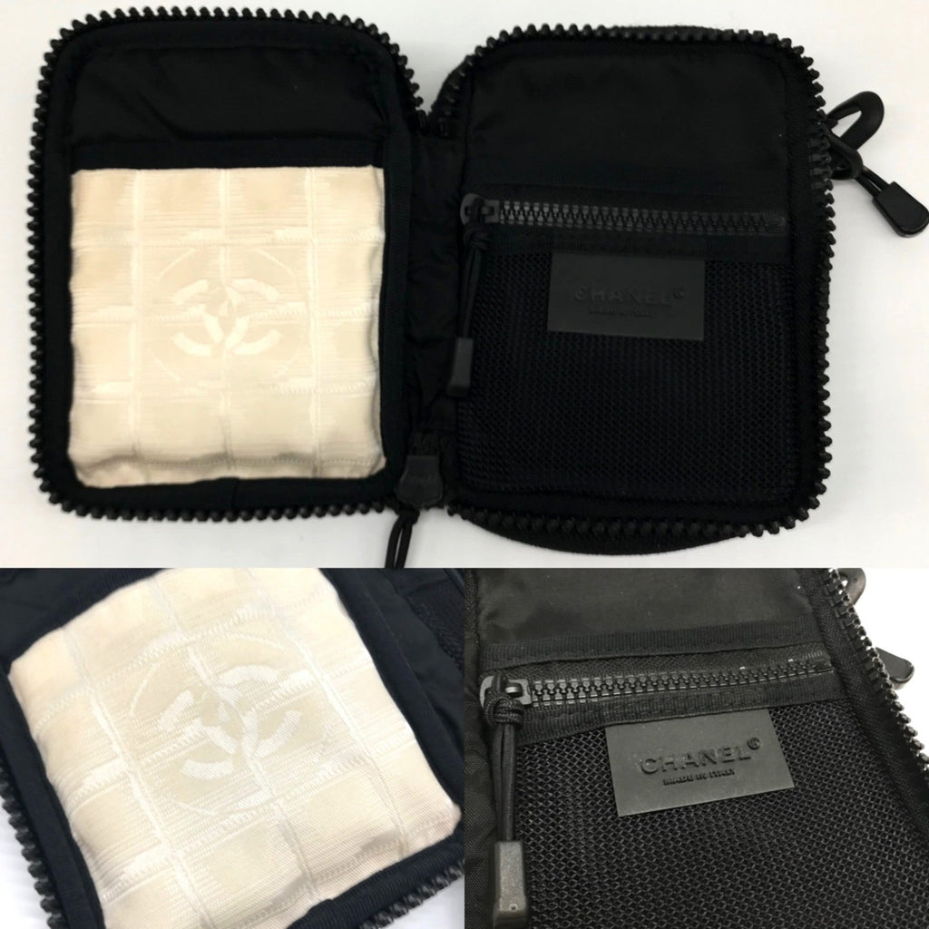 Chanel Sport Black Ivory Nylon Shoulder Bag (Pre-Owned)