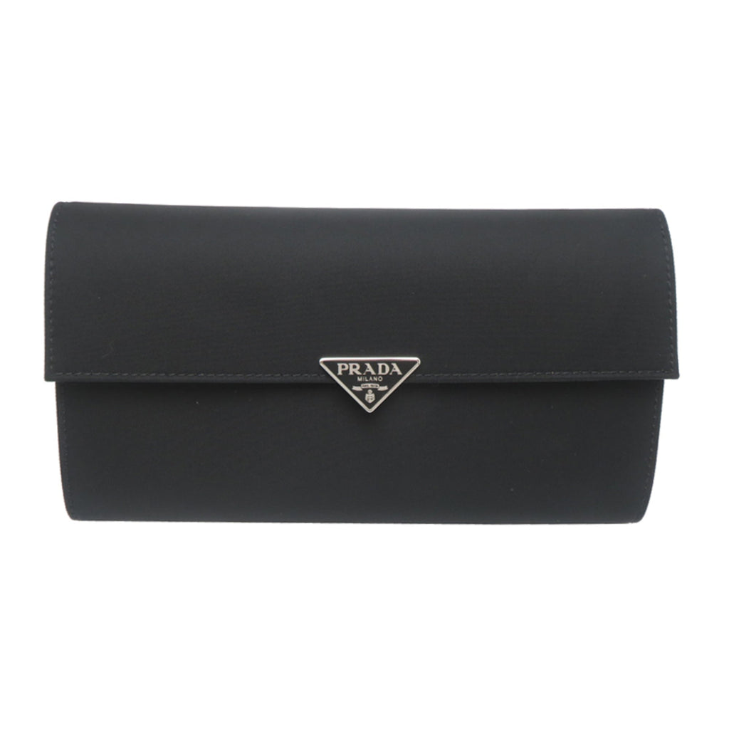 Prada Black Nylon Long Wallet (Bi-Fold) (Pre-Owned)