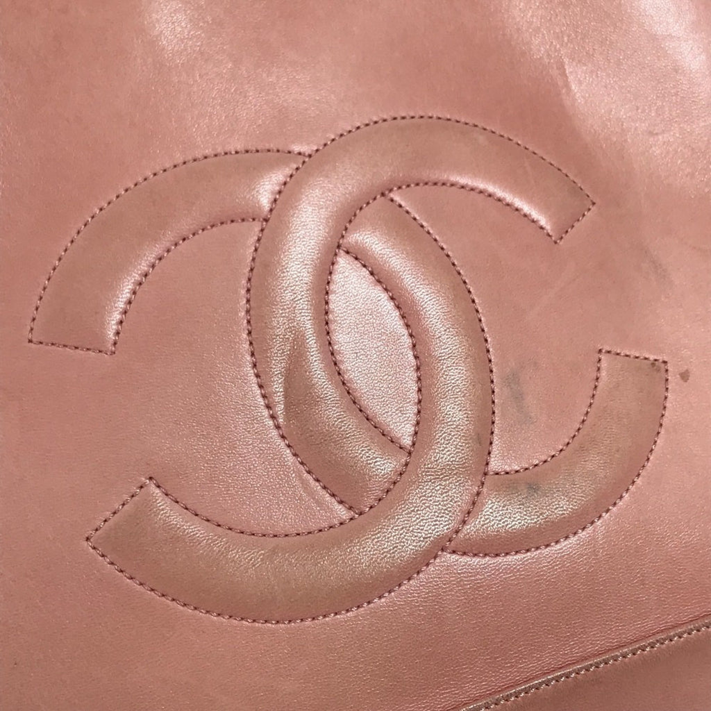 Chanel Pink Leather Shoulder Bag Tote Bag (Pre-Owned)