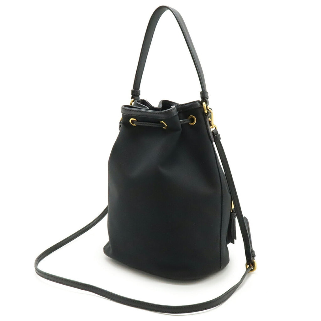Prada Black Nero Canvas Handbag Shoulder Bag (Pre-Owned)