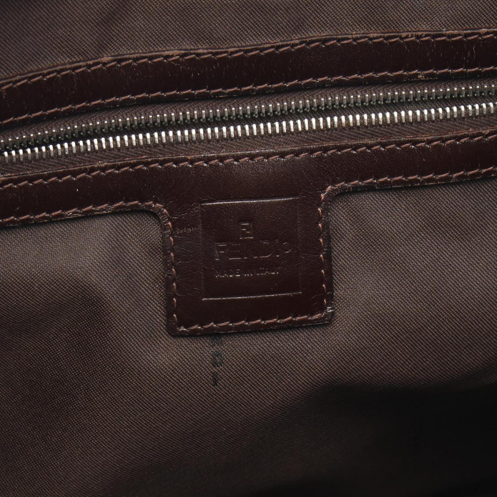 Fendi Brown Canvas Leather Handbag Shoulder Bag (Pre-Owned)