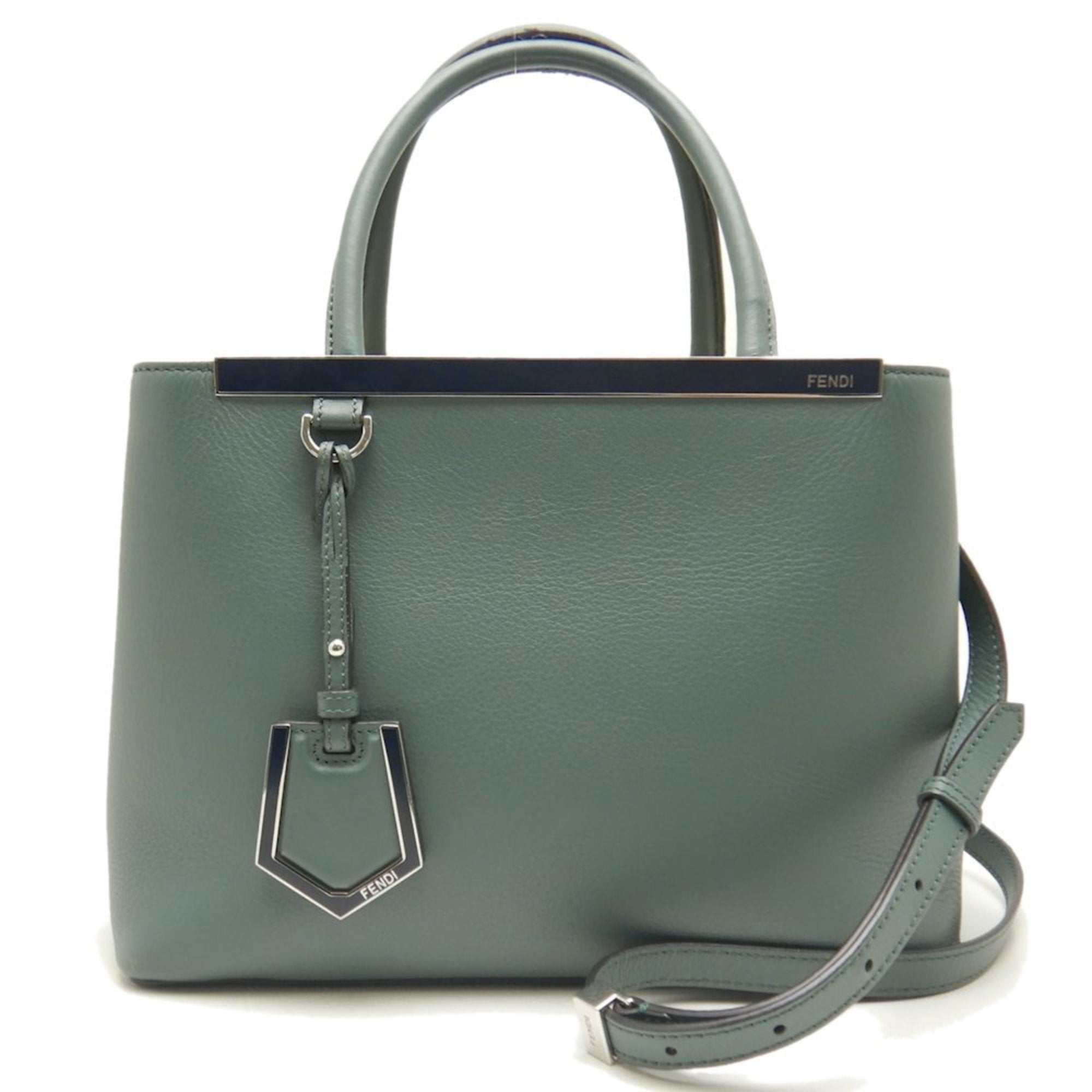 Fendi Khaki Yellow Leather Handbag (Pre-Owned)