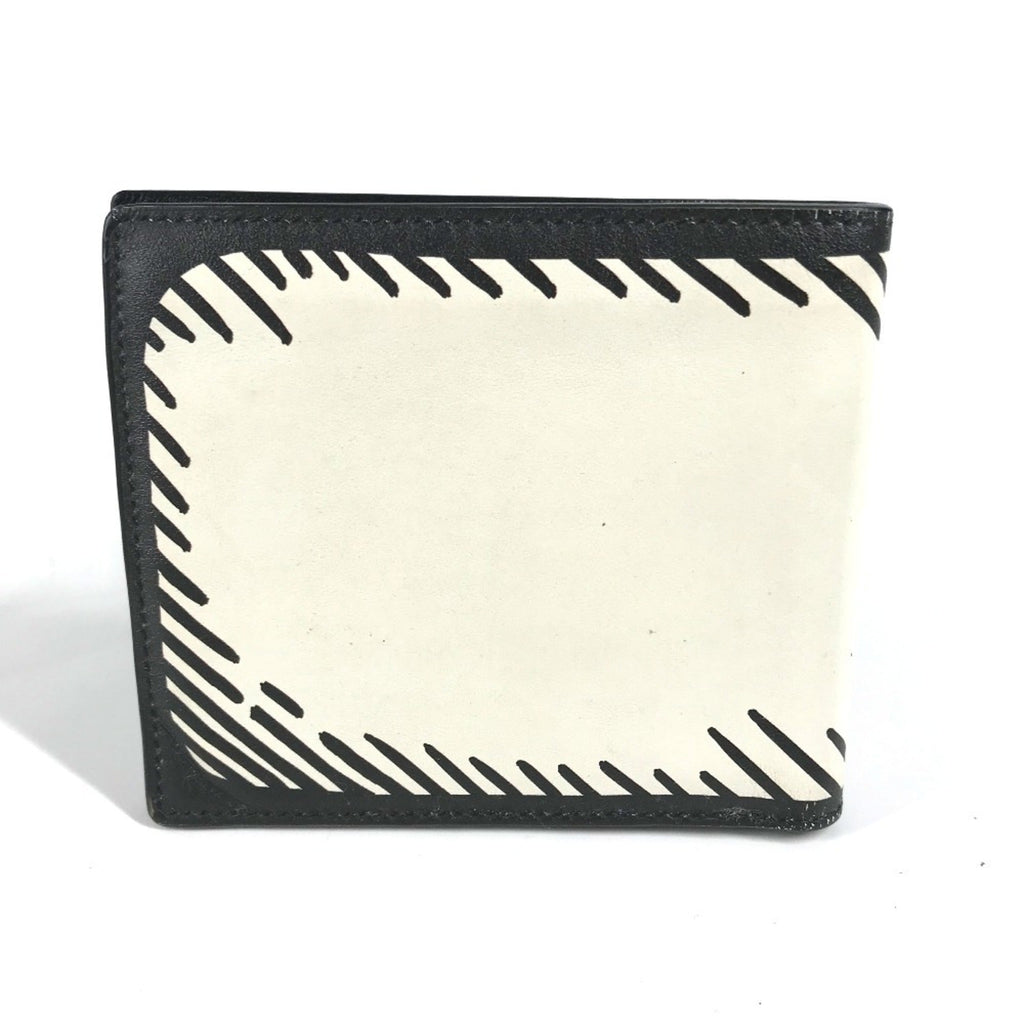 Fendi Black White Leather Bill Wallet (Bi-Fold) (Pre-Owned)