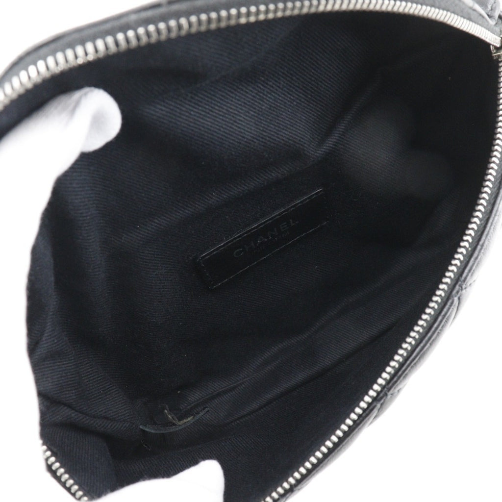 Chanel Black Leather Fanny Pack Sling Bag (Pre-Owned)