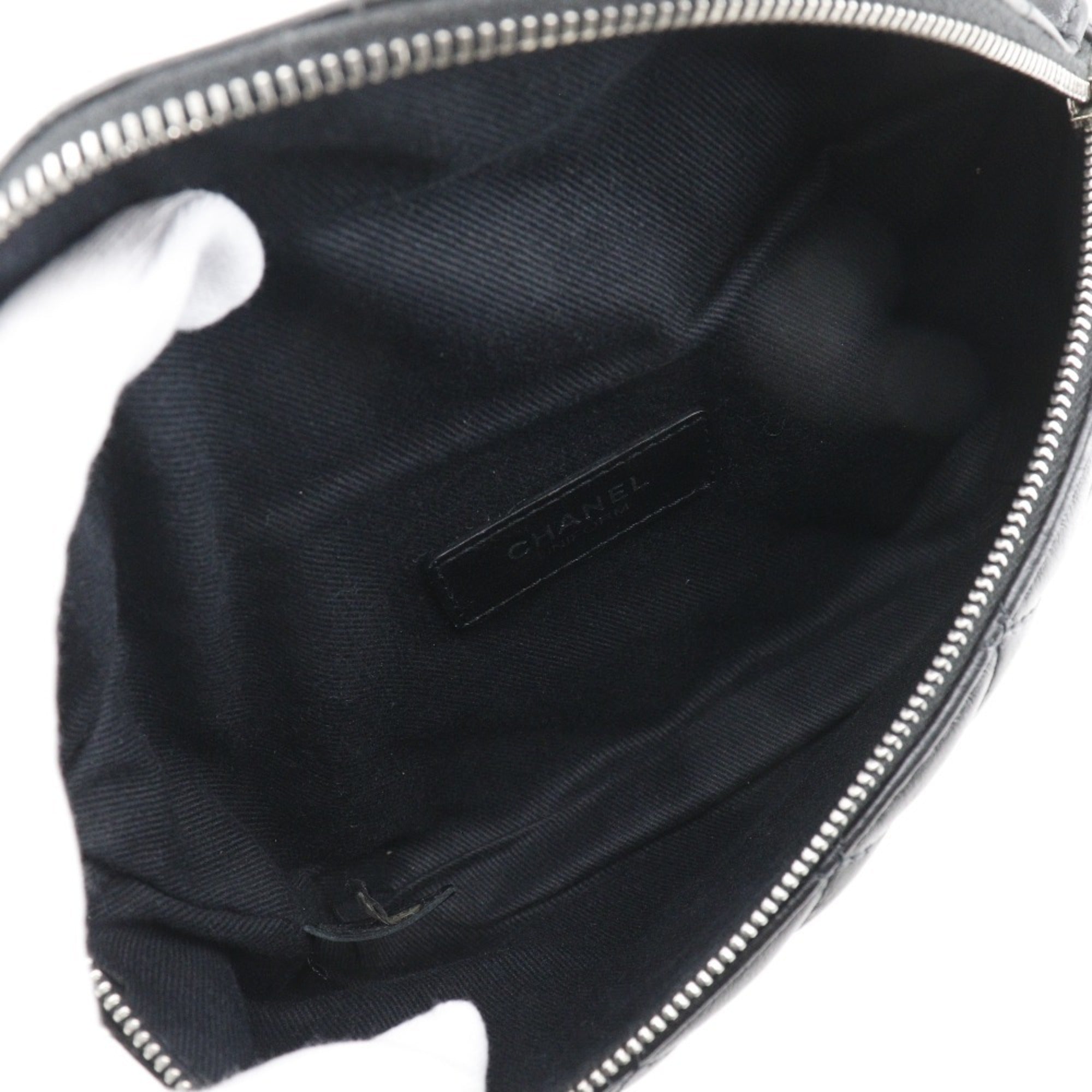 Chanel Black Leather Fanny Pack Sling Bag (Pre-Owned)