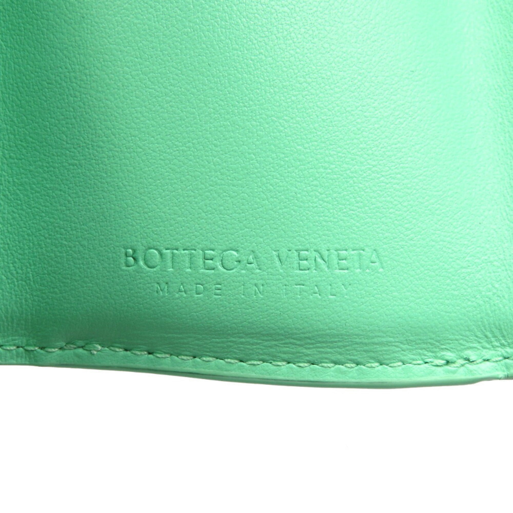 Bottega Veneta Green Leather Wallet (Tri-Fold) (Pre-Owned)