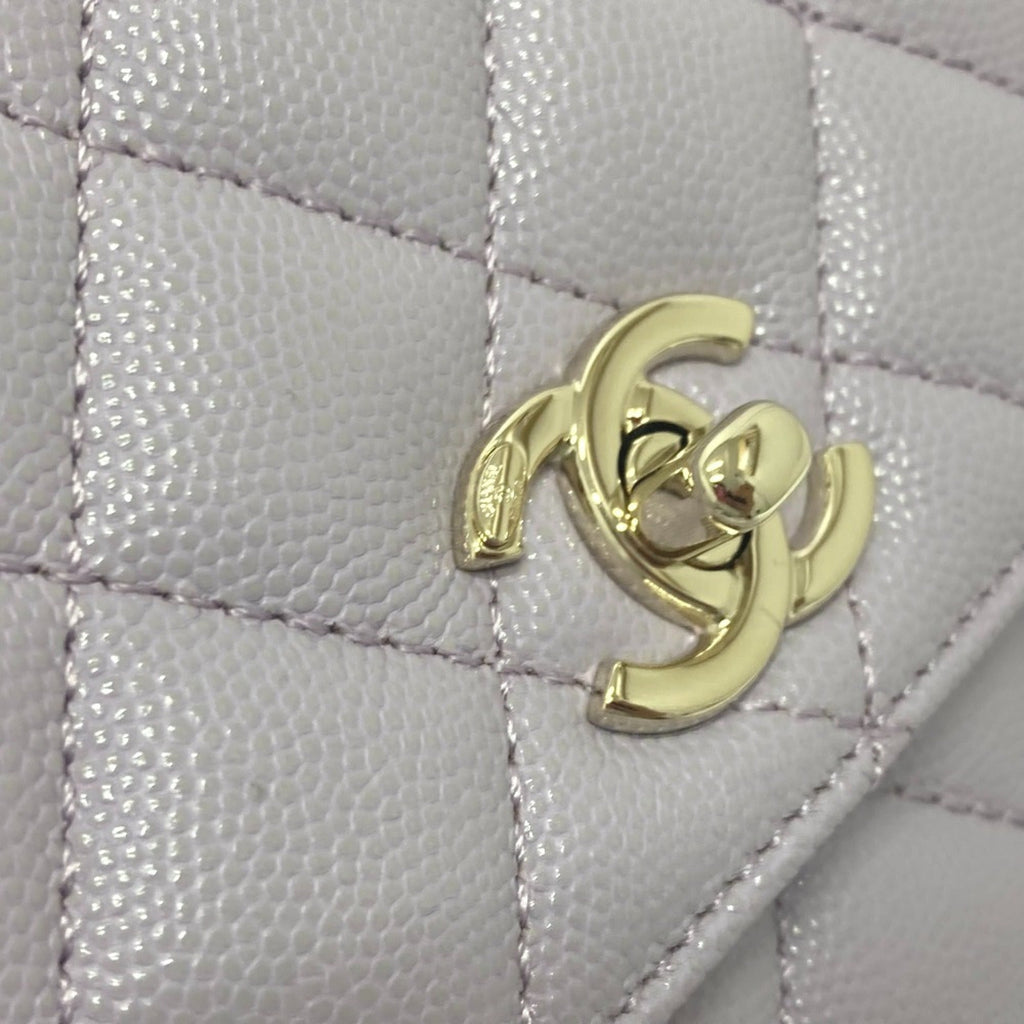 Chanel Purple Grained Calfskin Handbag Shoulder Bag (Pre-Owned)