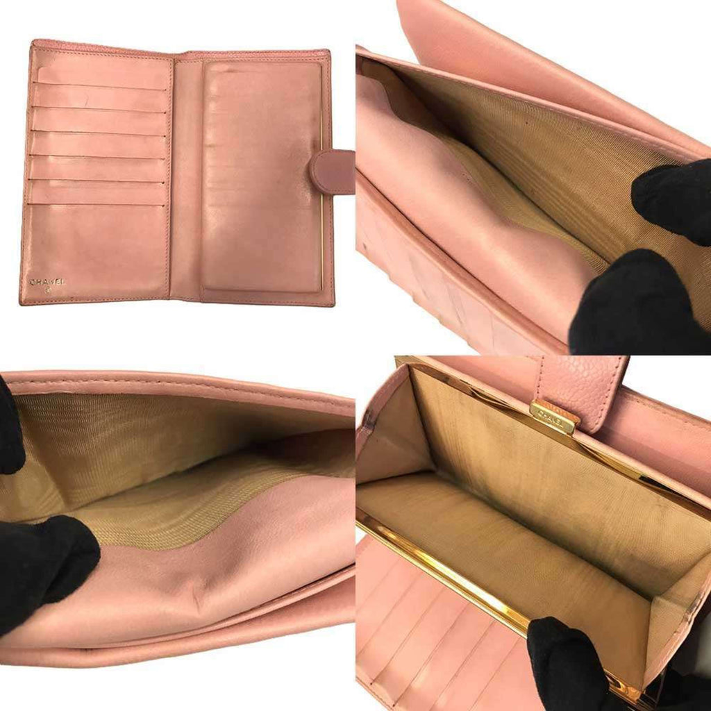 Chanel Pink Grained Calfskin Wallet (Bi-Fold) (Pre-Owned)