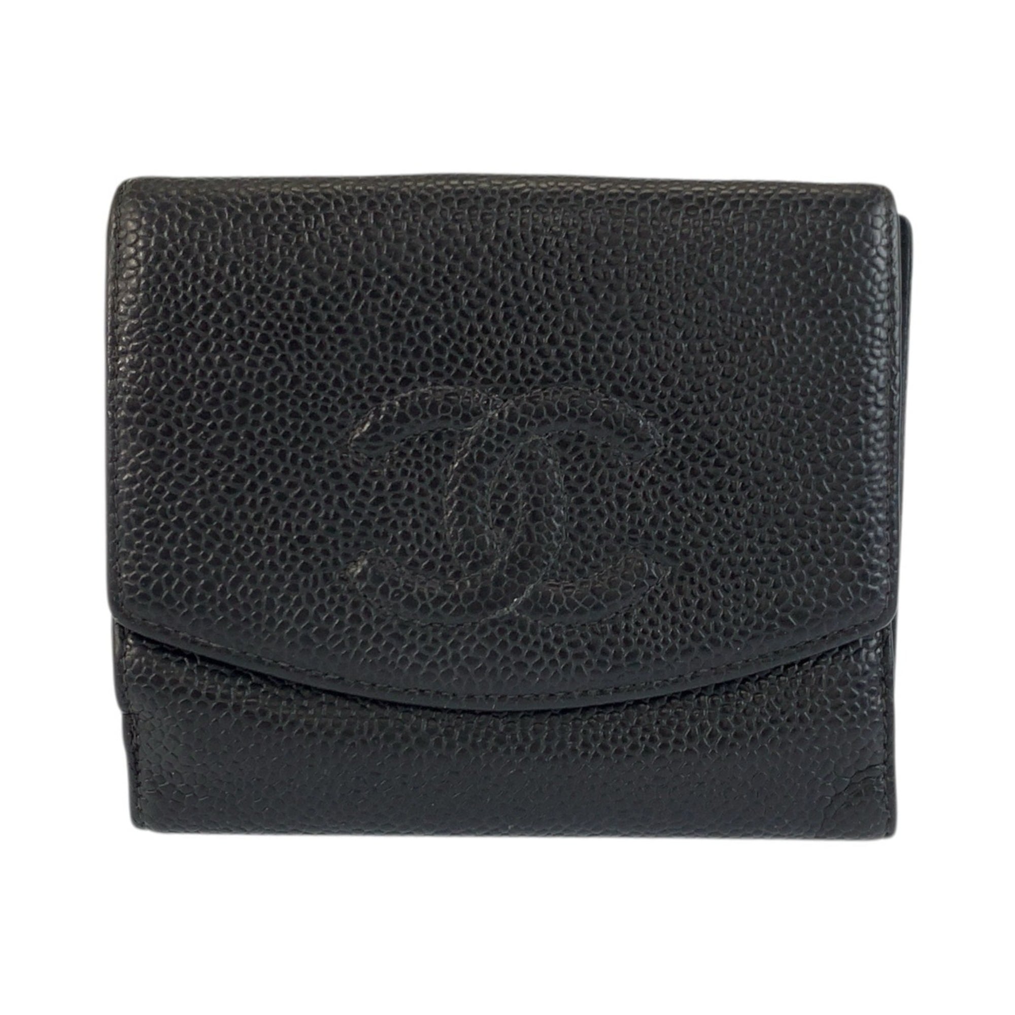Chanel Black Leather Coin Purse/Coin Case (Pre-Owned)