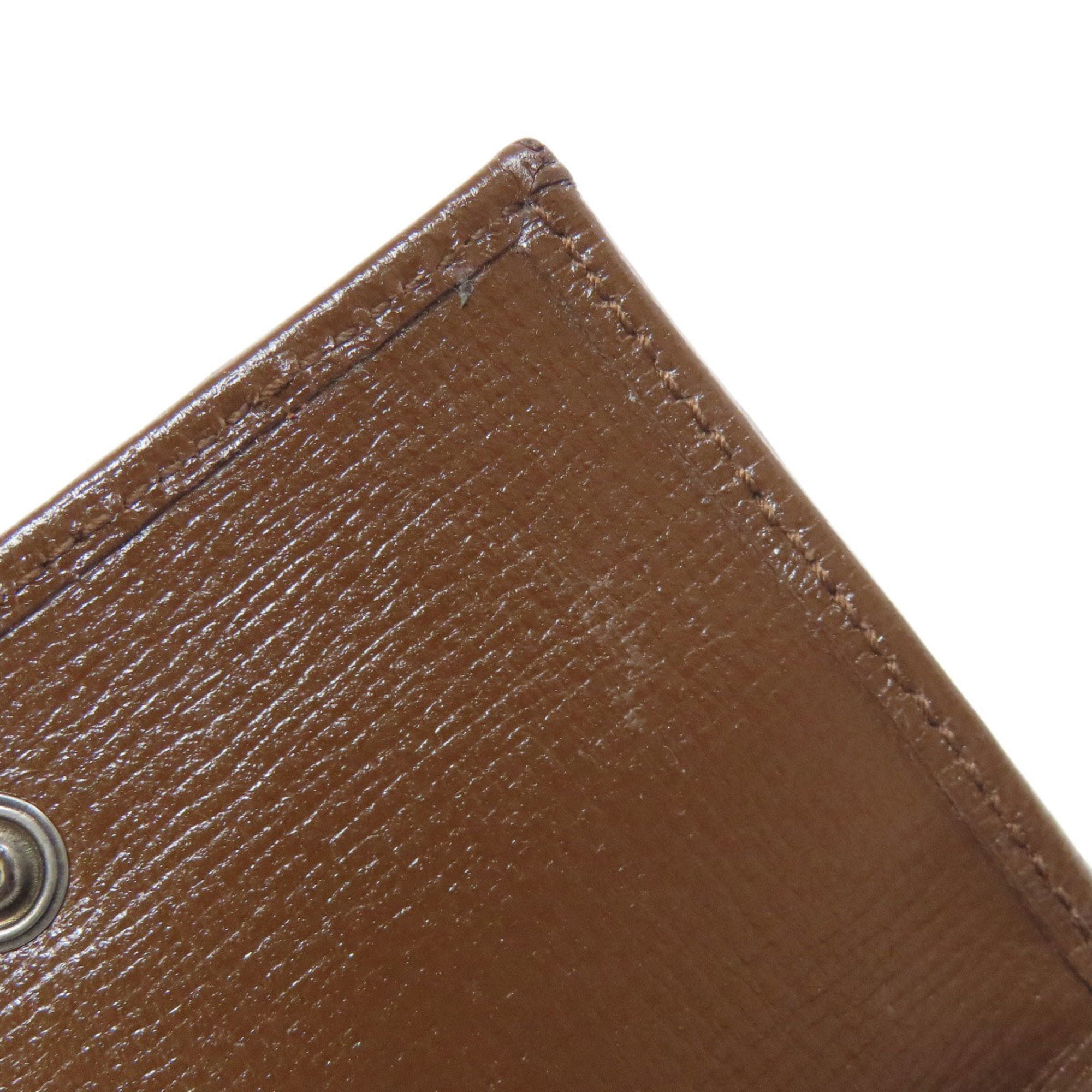 Gucci Brown Canvas Leather Wallet (Bi-Fold) (Pre-Owned)