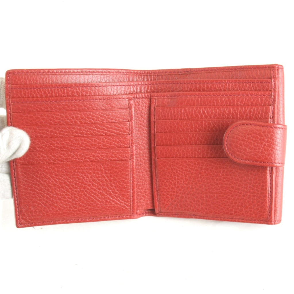 Gucci Red Color Leather Wallet (Bi-Fold) (Pre-Owned)