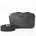 Prada Black Saffiano Triangle Shoulder Bag (Pre-Owned)