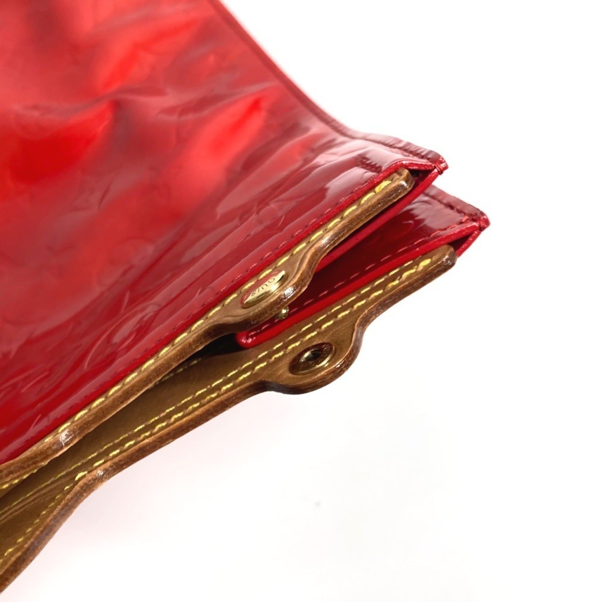 Louis Vuitton Red Color Monogram Vernis Handbag Tote Bag (Pre-Owned)