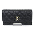 Chanel Black Grained Calfskin Wallet (Bi-Fold) (Pre-Owned)