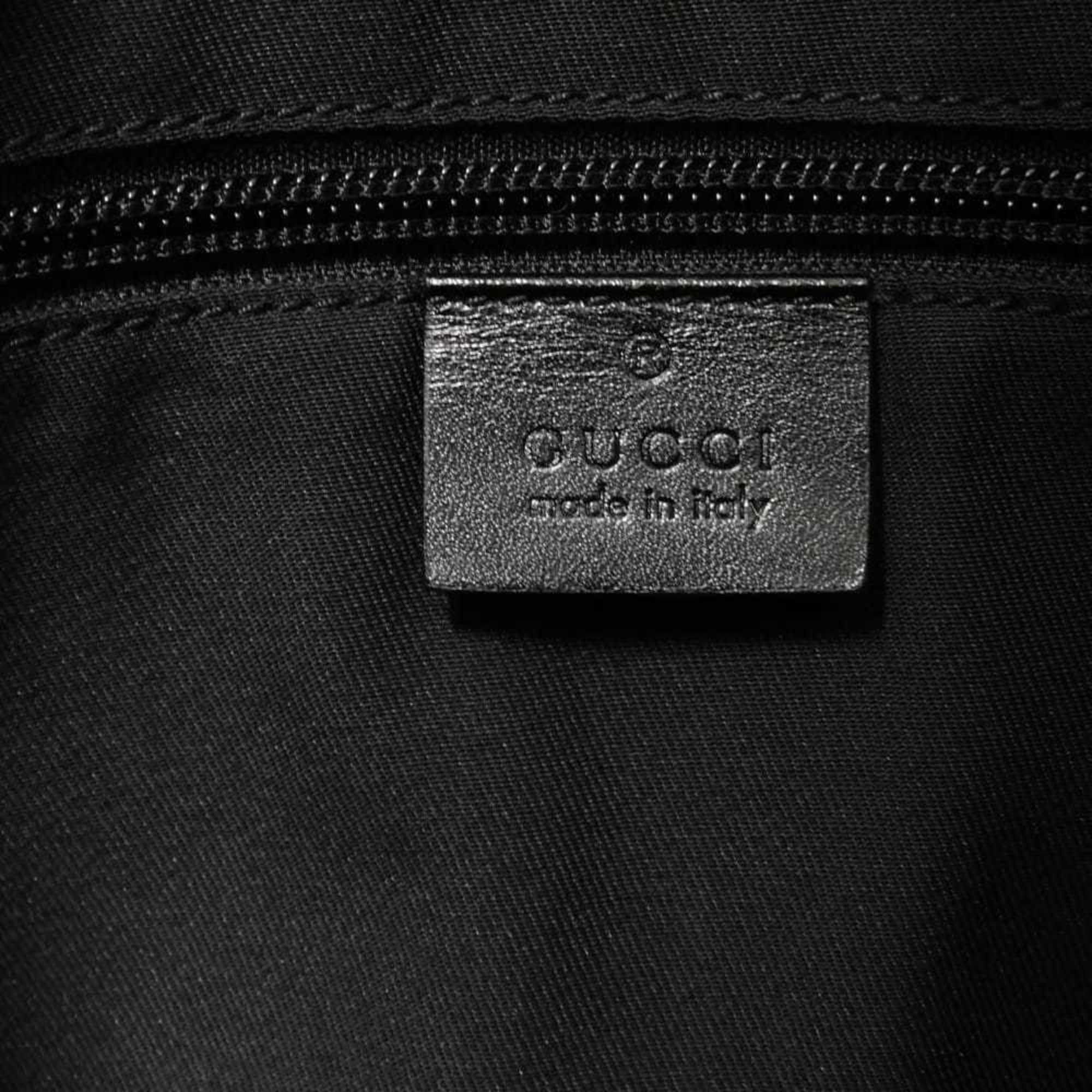 Gucci Diamante Black Leather Messenger Bag Shoulder Bag (Pre-Owned)