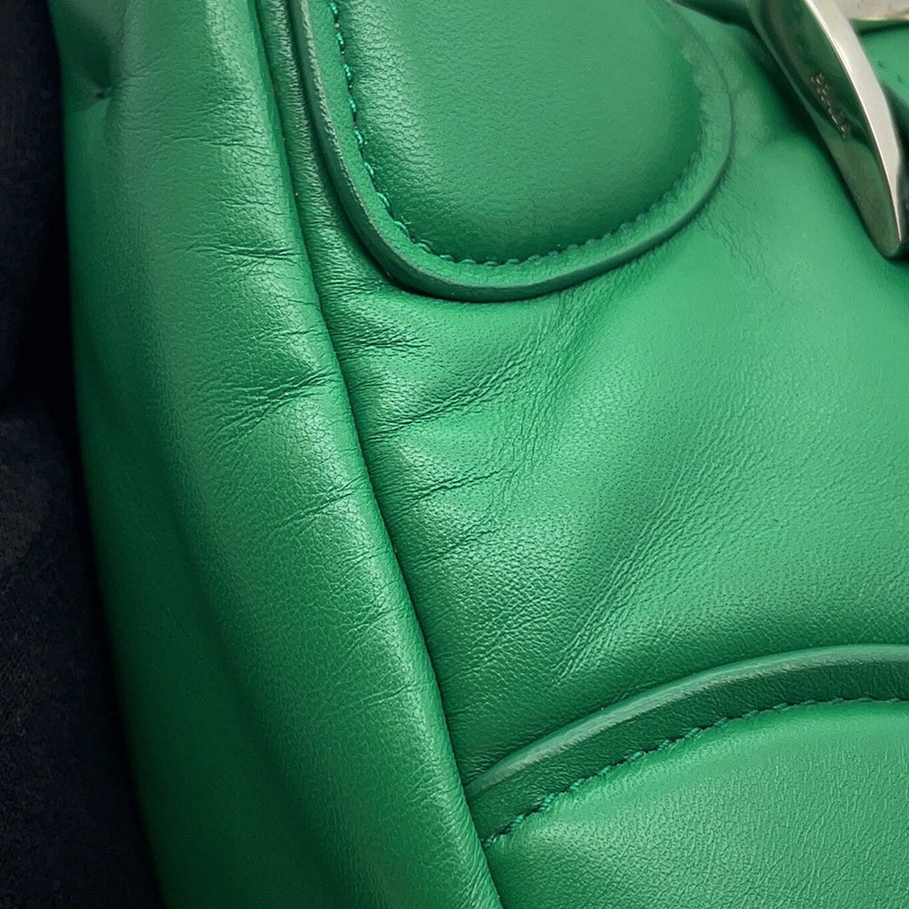 Prada Green Leather Handbag Shoulder Bag (Pre-Owned)
