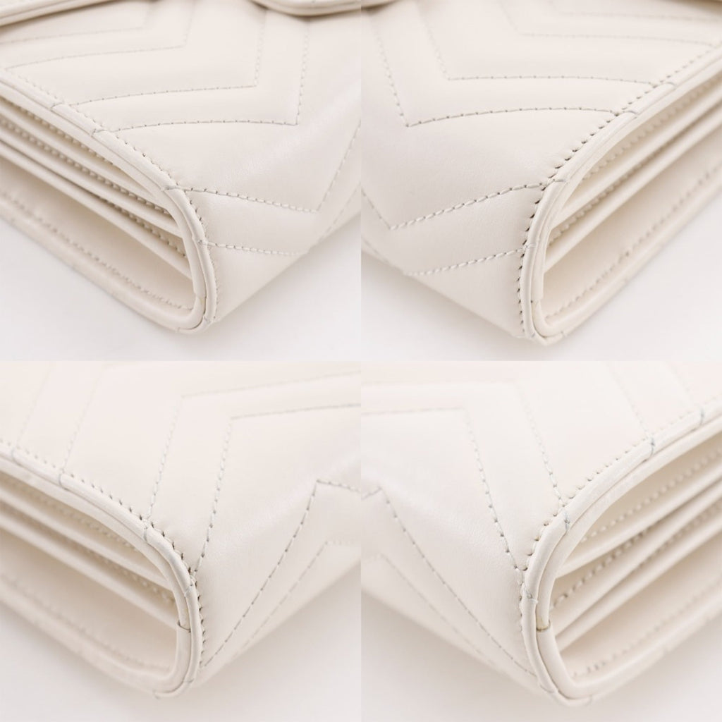 Gucci White Leather Chain/Shoulder Wallet (Pre-Owned)